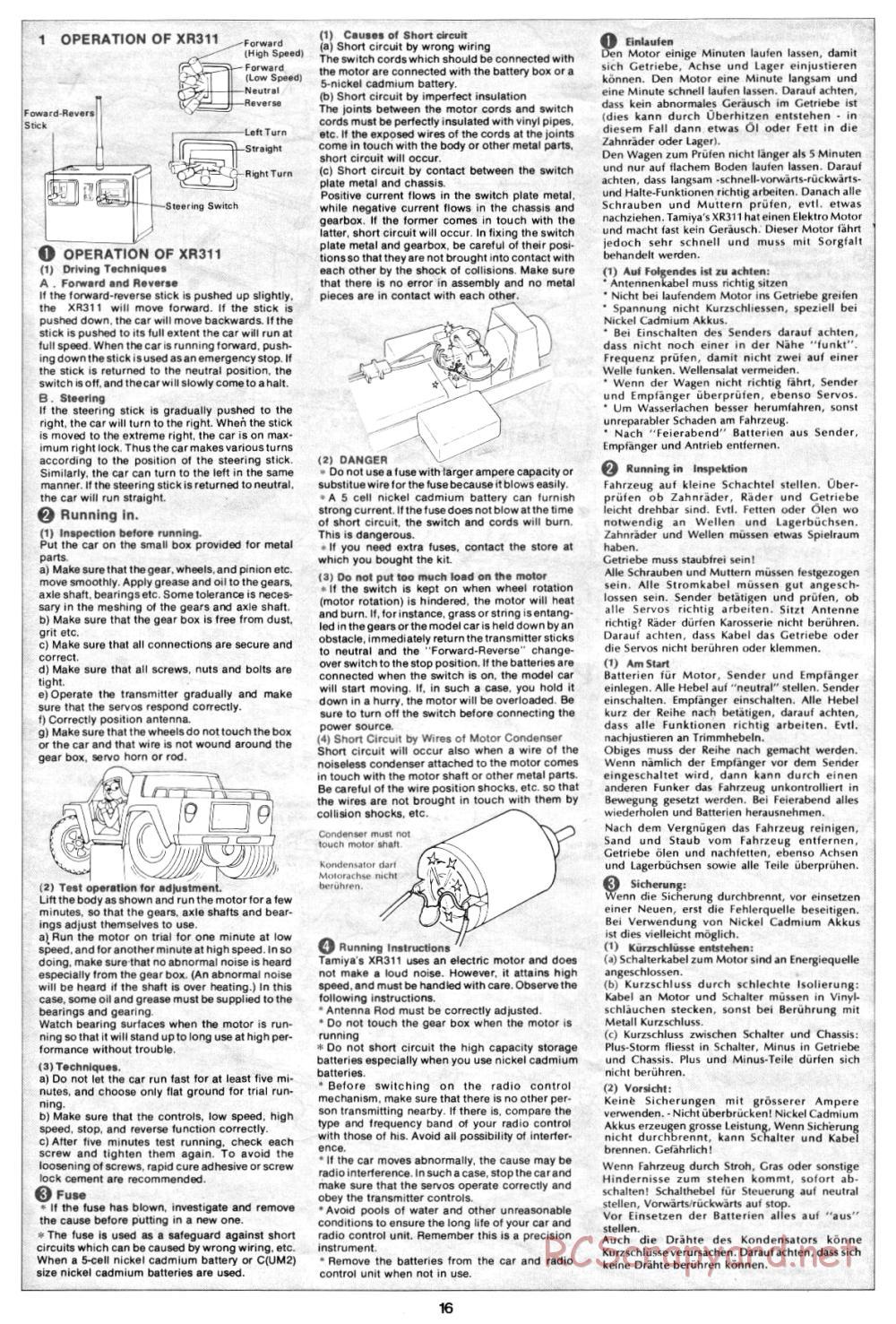 Tamiya - XR311 Combat Support Vehicle (1977) Chassis - Manual - Page 16