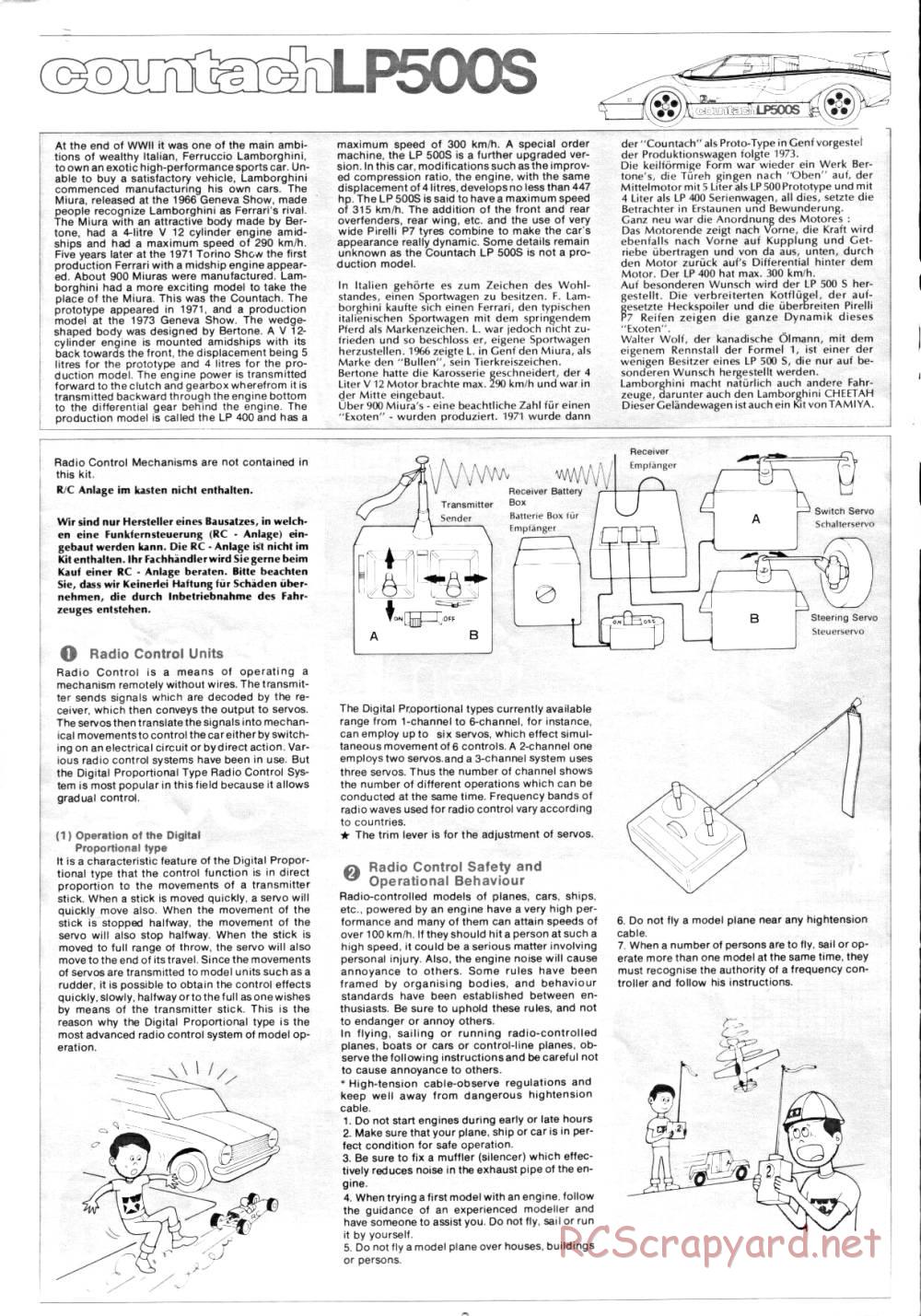 Tamiya - Lmbrghni Countach LP500S - 58005 - Manual - Page 2