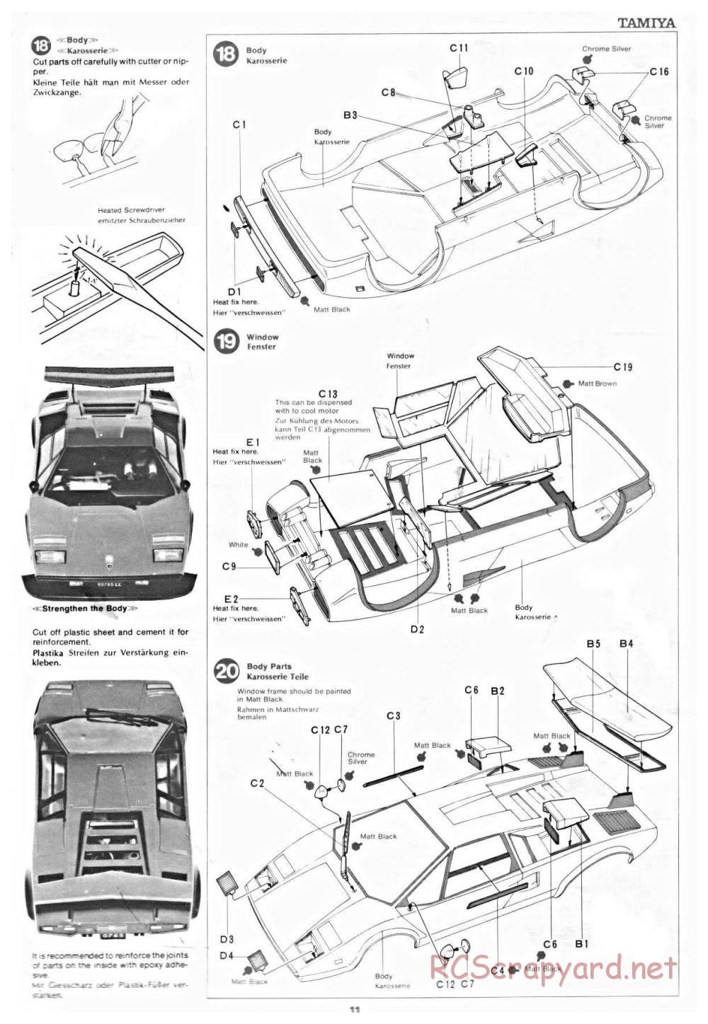 Tamiya - Lmbrghni Countach LP500S - 58005 - Manual - Page 11