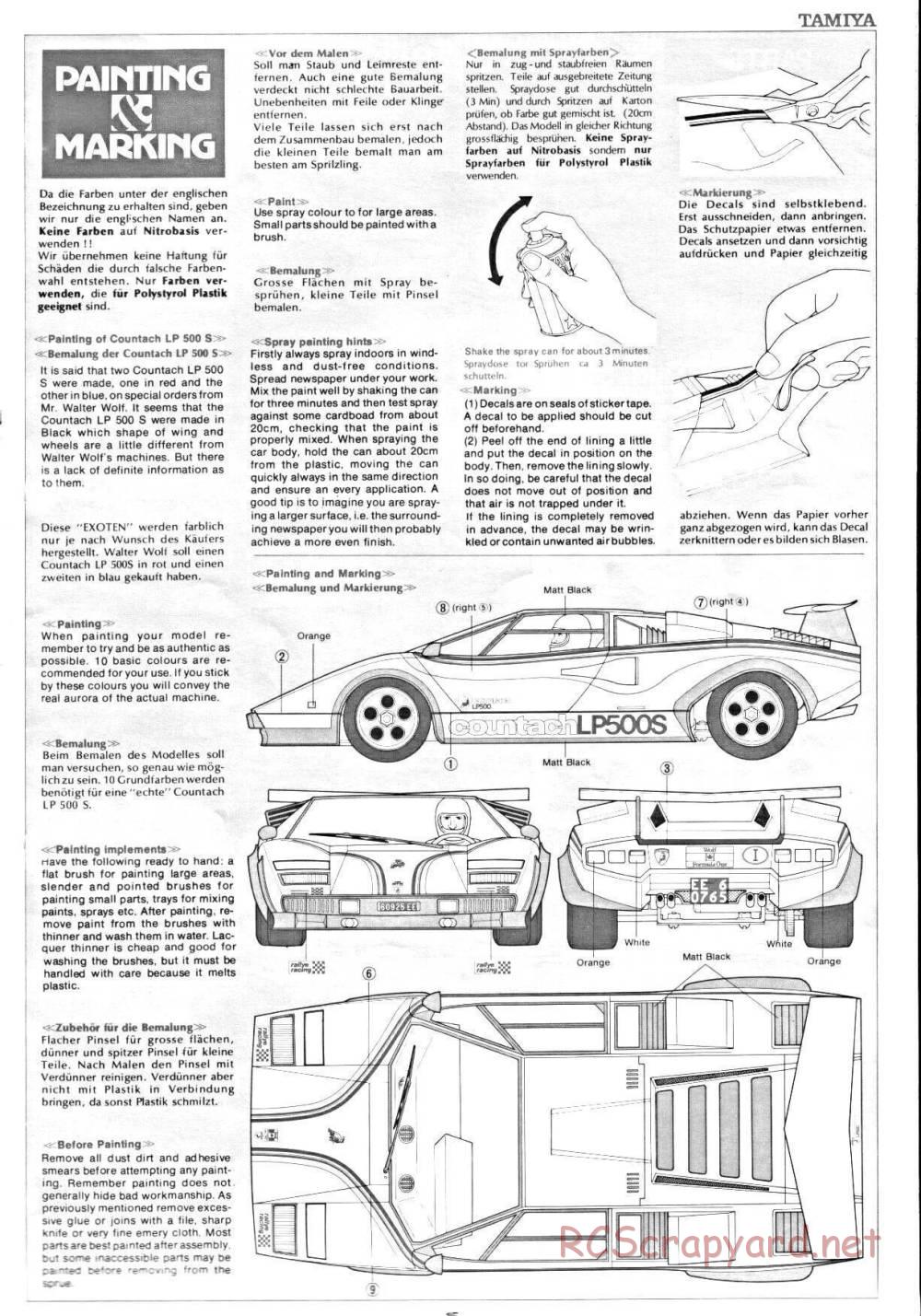 Tamiya - Lmbrghni Countach LP500S - 58005 - Manual - Page 15