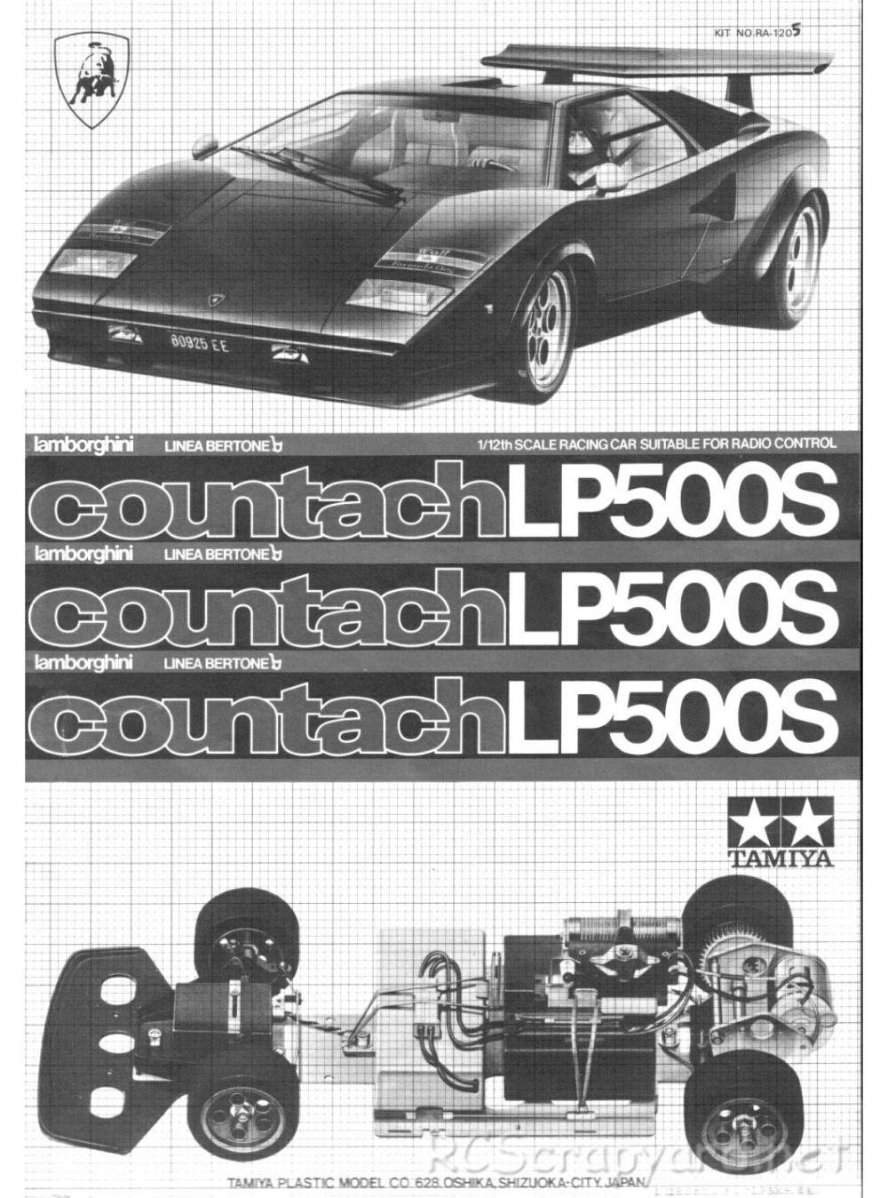 Tamiya - Lmbrghni Countach LP500S - 58005 - Manual