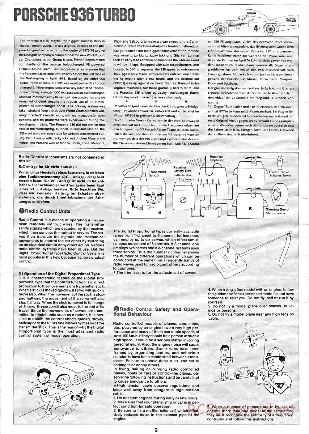 Tamiya - Martini Porsche 936 Turbo - 58006 - Manual - Page 2