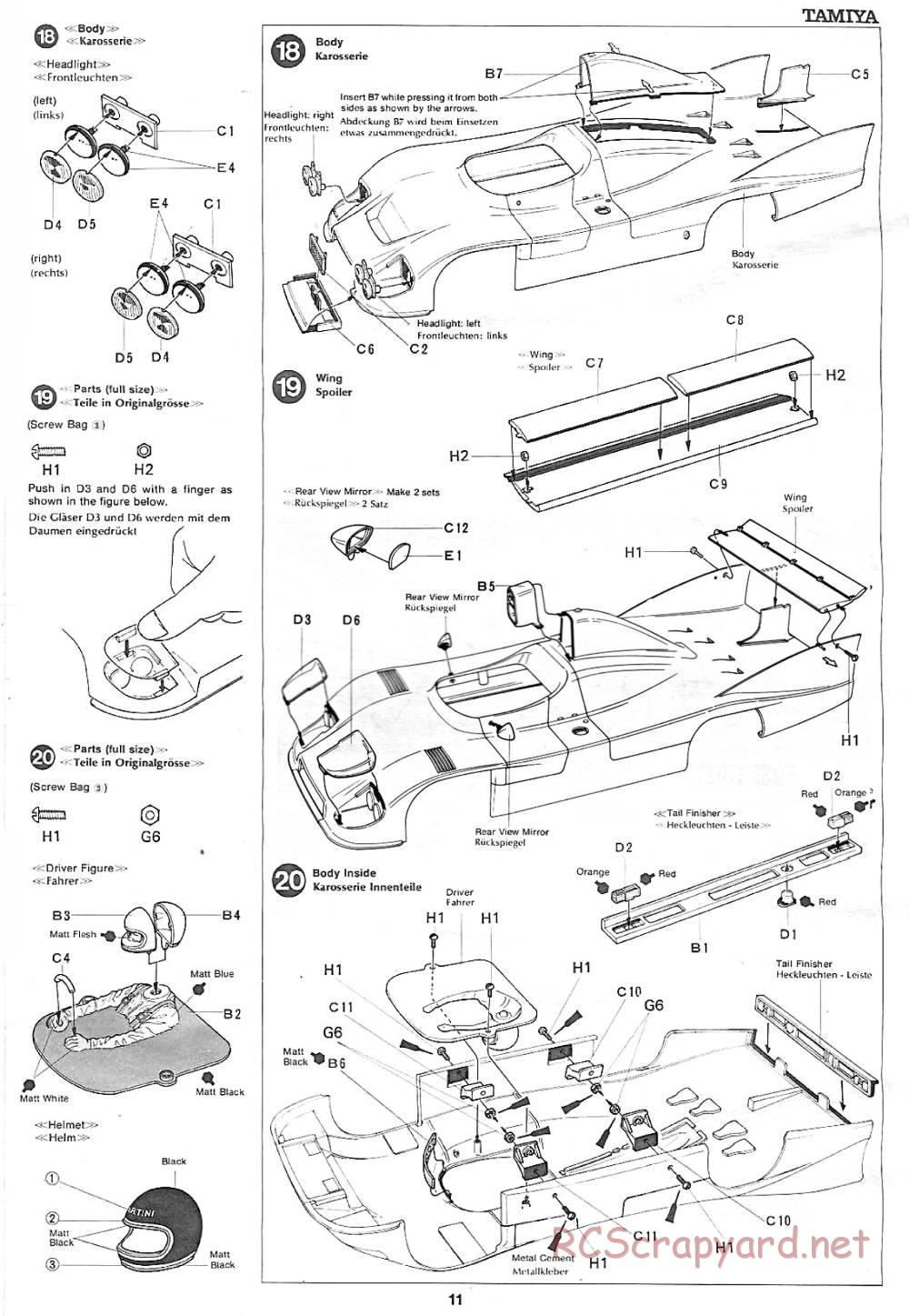 Tamiya - Martini Porsche 936 Turbo - 58006 - Manual - Page 11