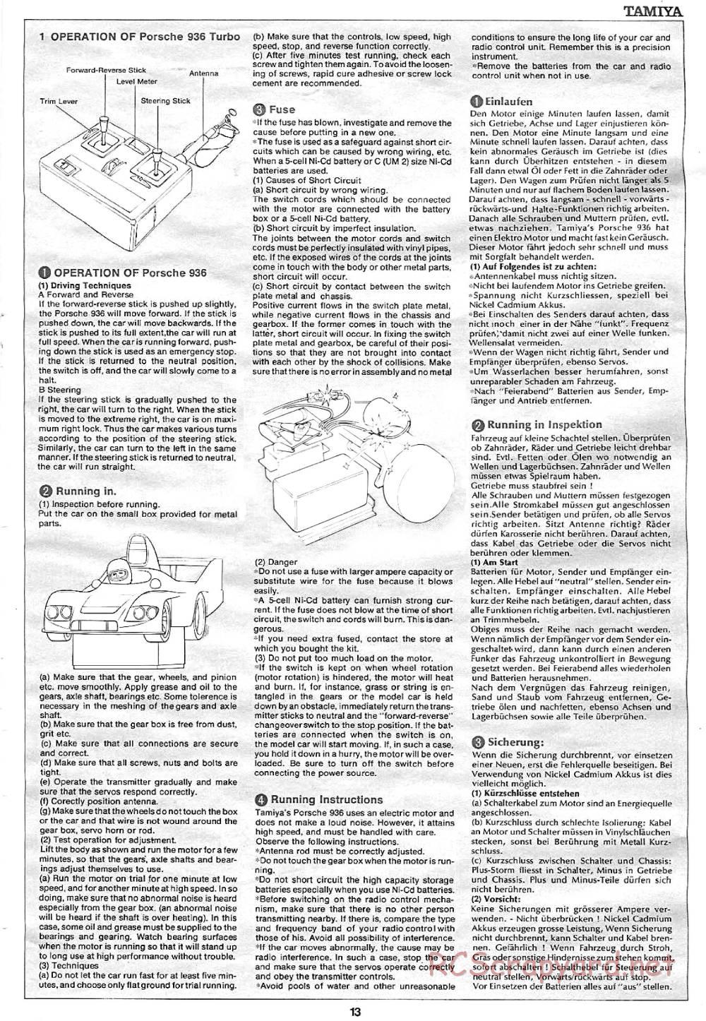 Tamiya - Martini Porsche 936 Turbo - 58006 - Manual - Page 13