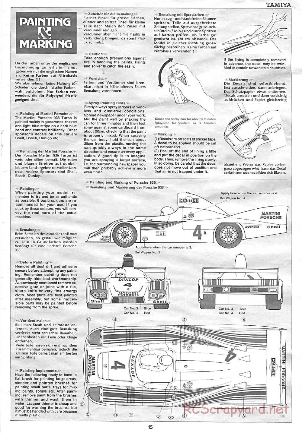 Tamiya - Martini Porsche 936 Turbo - 58006 - Manual - Page 15