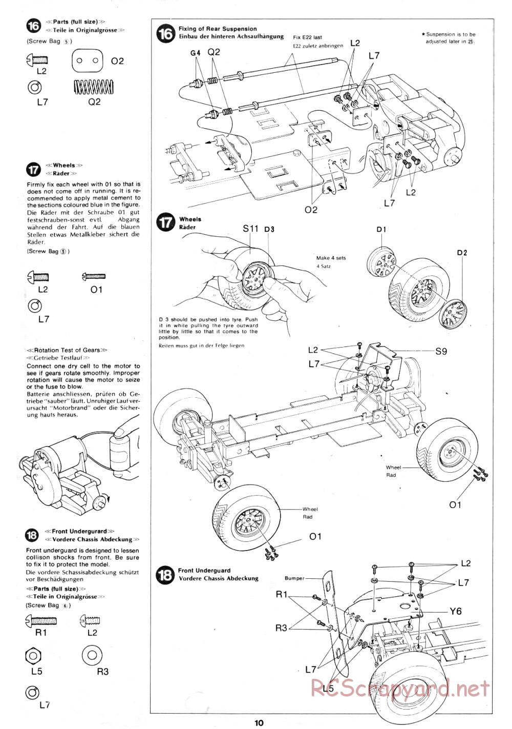 Tamiya - Lamborghini Cheetah - 58007 - Manual - Page 10