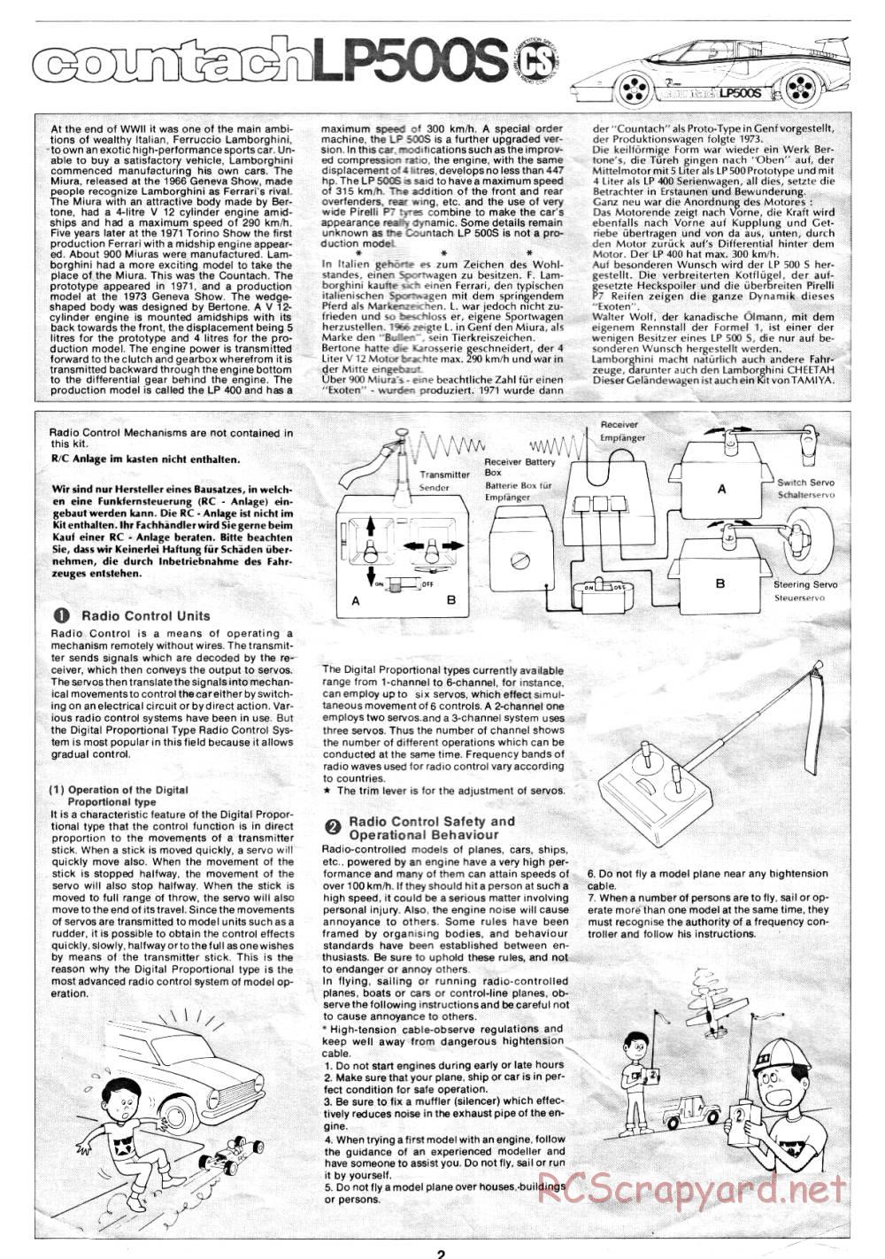 Tamiya - Lmbrghni Countach LP500S (CS) - 58008 - Manual - Page 2