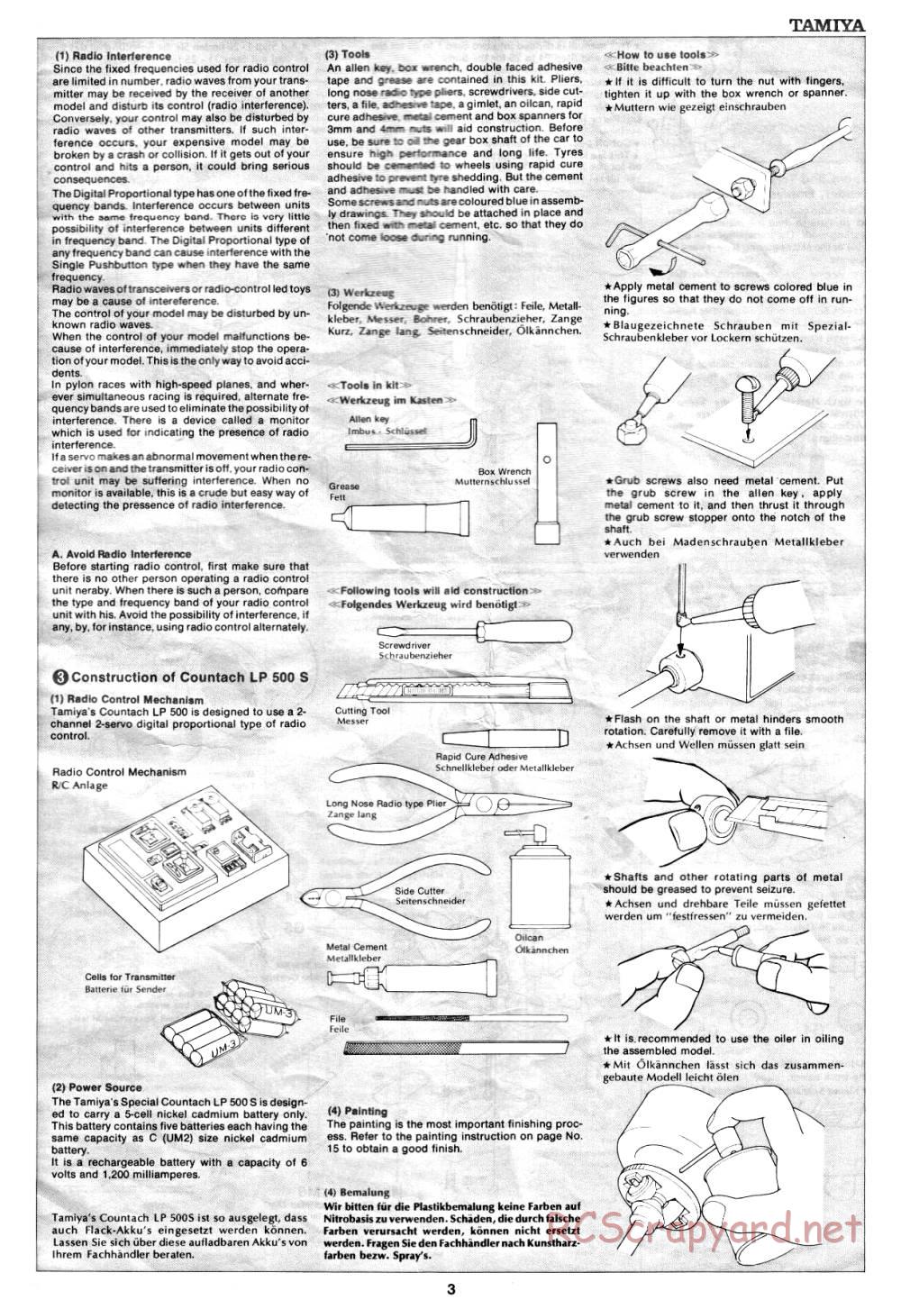 Tamiya - Lmbrghni Countach LP500S (CS) - 58008 - Manual - Page 3