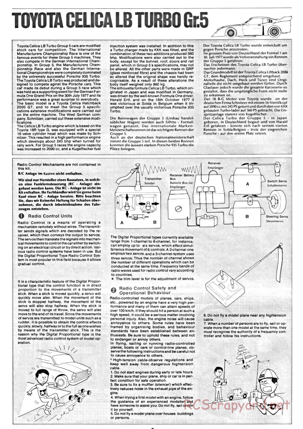 Tamiya - Toyota Celica LB Turbo Gr.5 (CS) - 58009 - Manual - Page 2