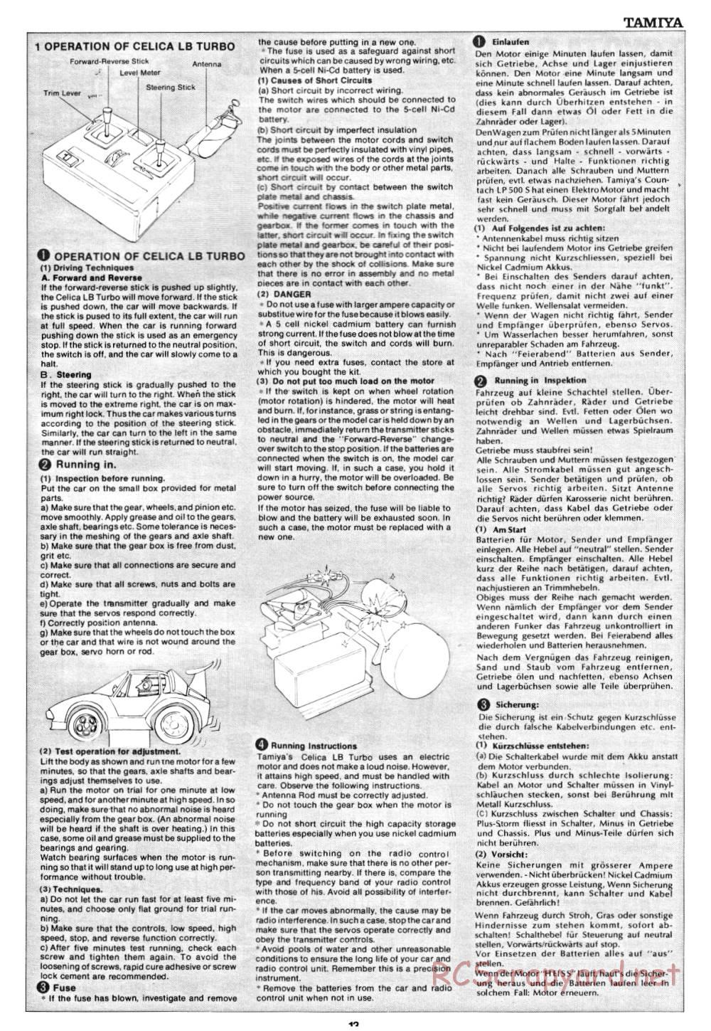 Tamiya - Toyota Celica LB Turbo Gr.5 (CS) - 58009 - Manual - Page 13