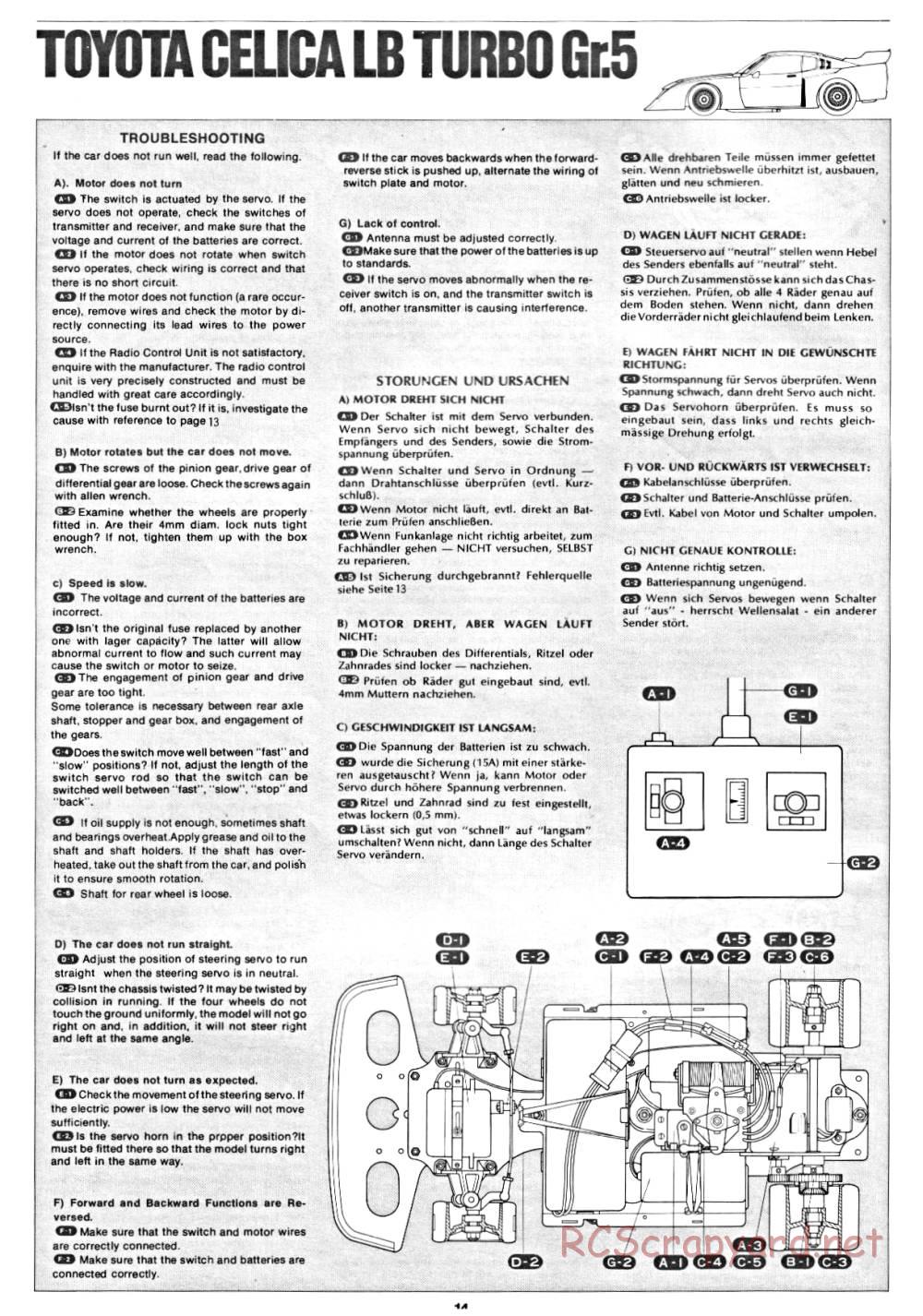 Tamiya - Toyota Celica LB Turbo Gr.5 (CS) - 58009 - Manual - Page 14