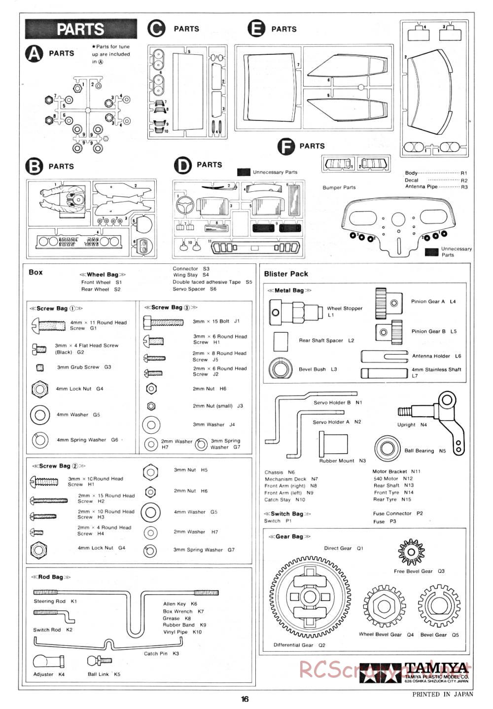 Tamiya - Toyota Celica LB Turbo Gr.5 (CS) - 58009 - Manual - Page 16