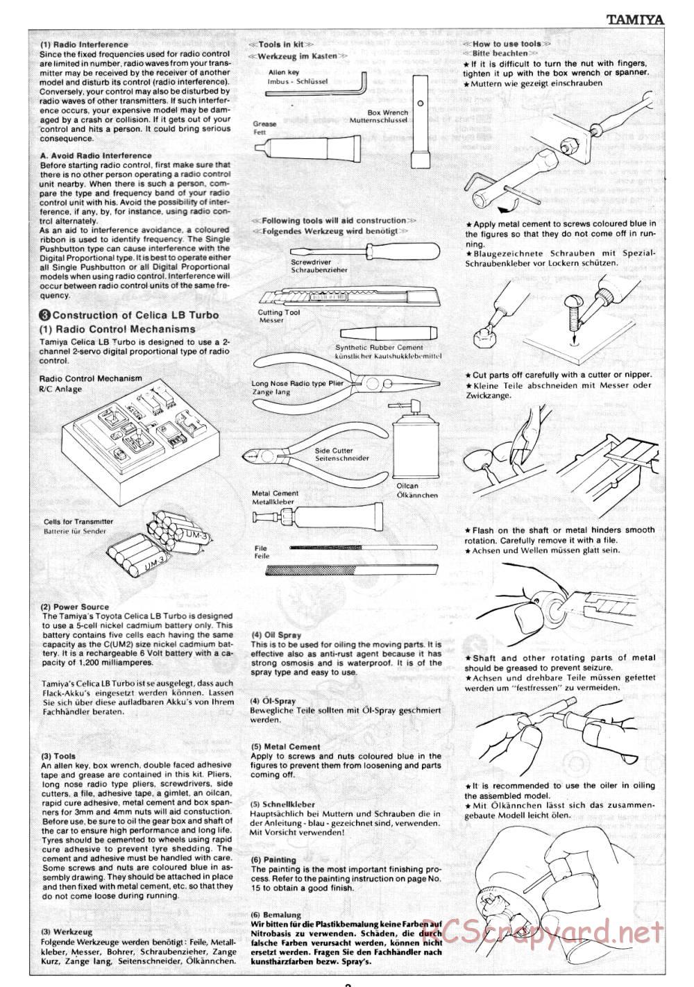 Tamiya - Toyota Celica LB Turbo Gr.5 (CS) - 58009 - Manual - Page 3