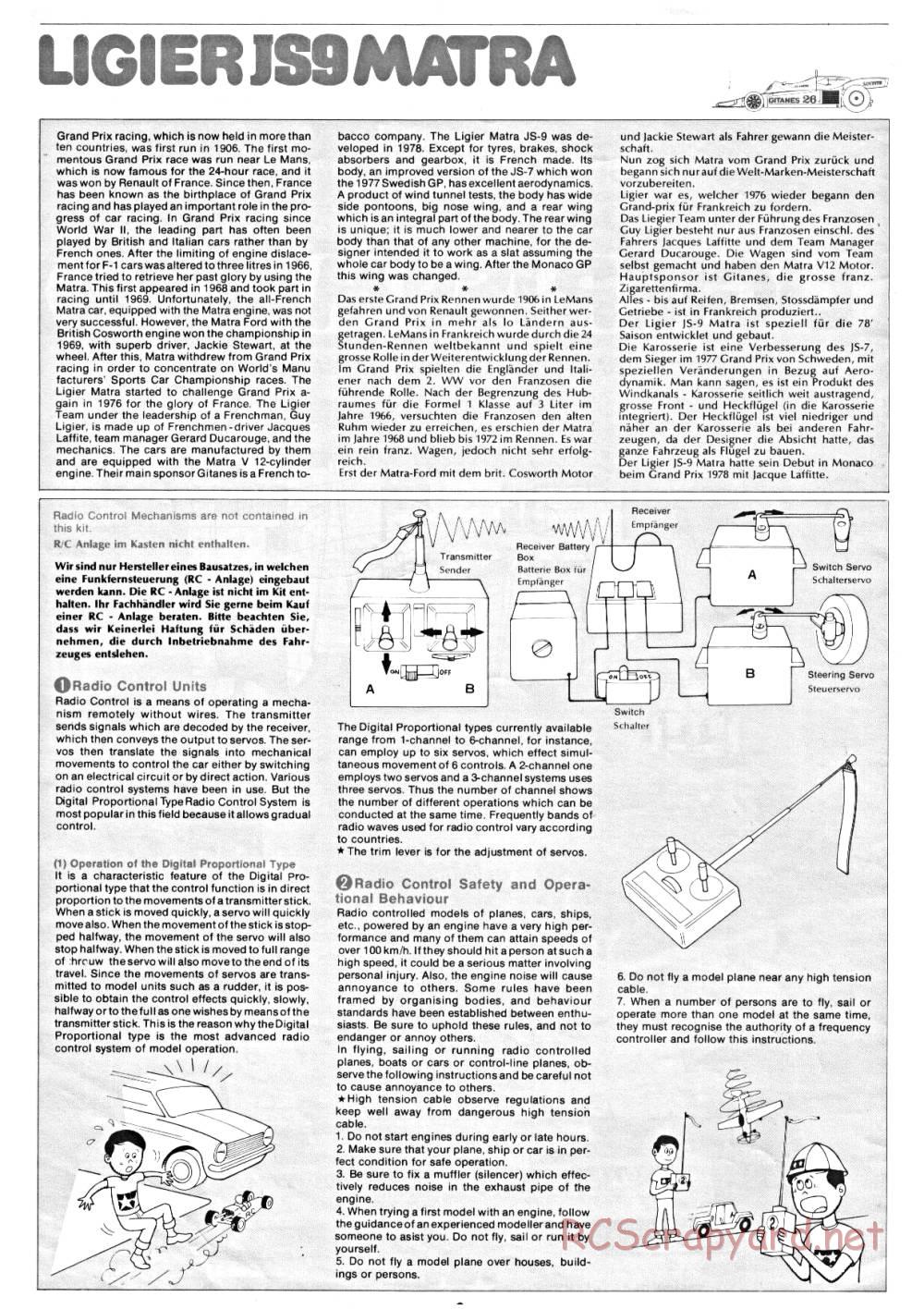 Tamiya - Ligier JS9 Matra - 58010 - Manual - Page 2