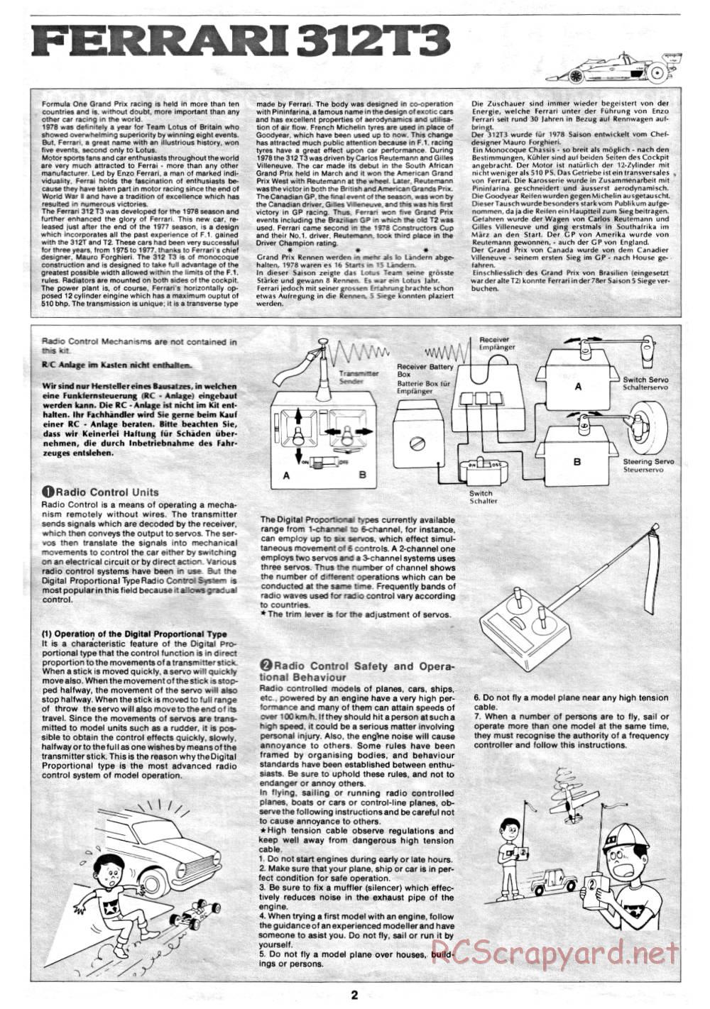 Tamiya - Ferrari 312T3 - 58011 - Manual - Page 2