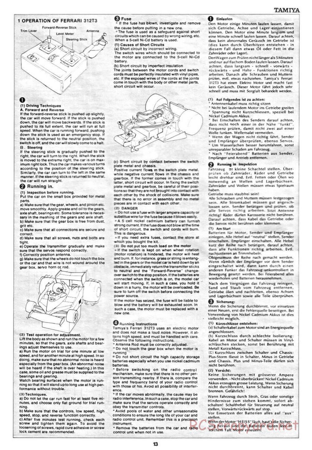 Tamiya - Ferrari 312T3 - 58011 - Manual - Page 13