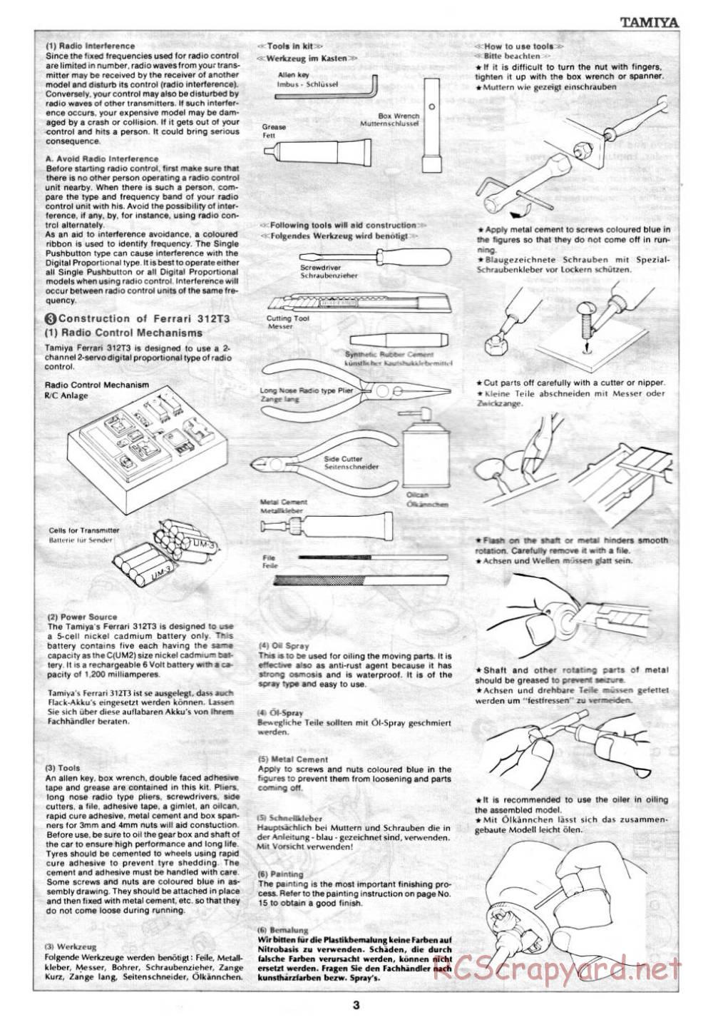 Tamiya - Ferrari 312T3 - 58011 - Manual - Page 3