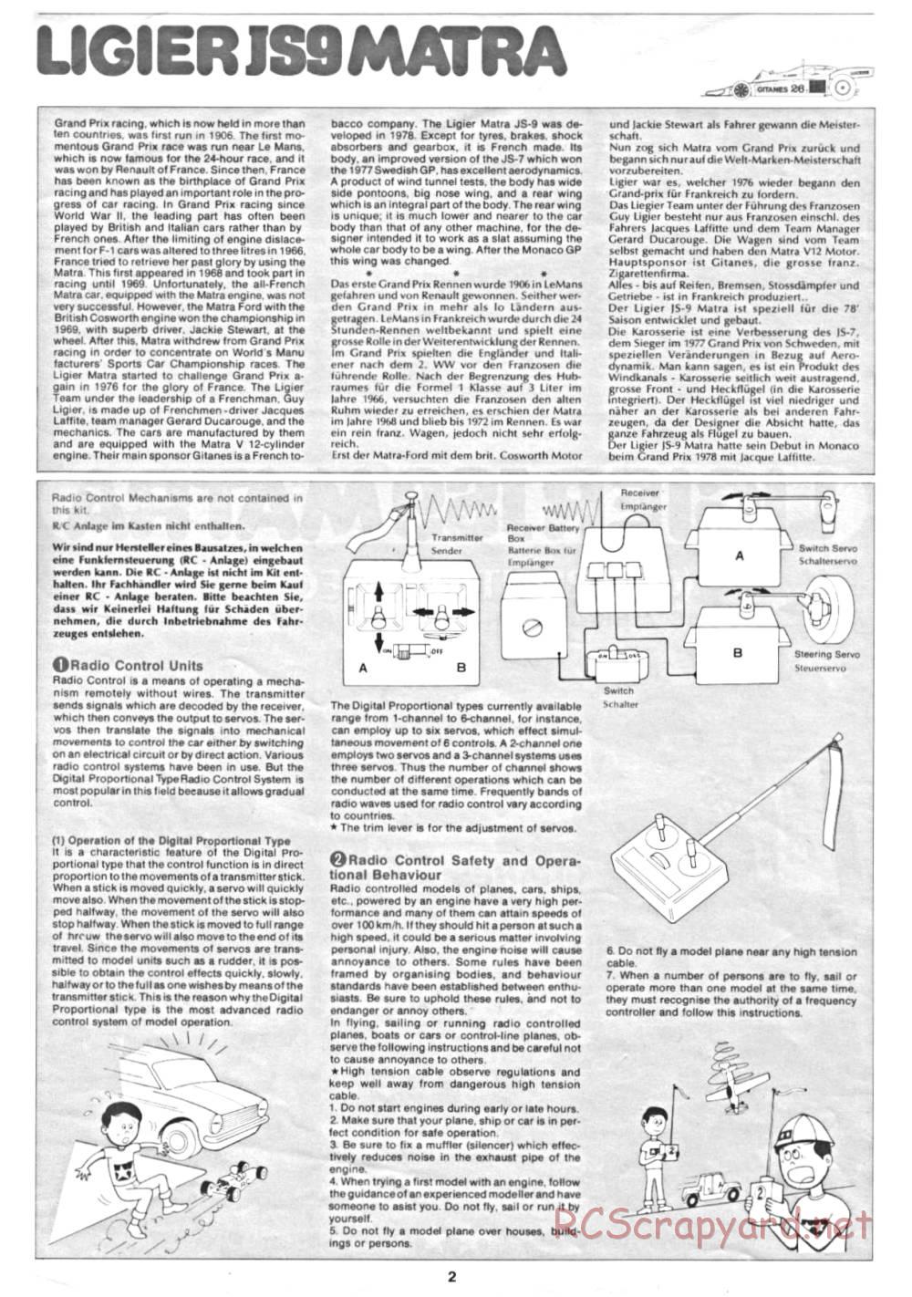 Tamiya - Ligier JS9 Matra (CS) - 58012 - Manual - Page 2