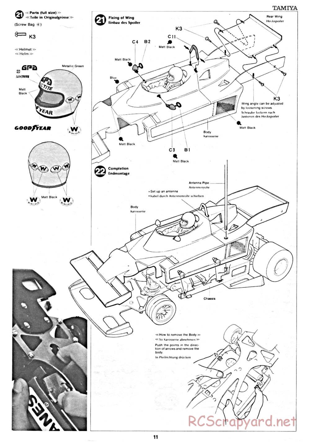 Tamiya - Ligier JS9 Matra (CS) - 58012 - Manual - Page 11