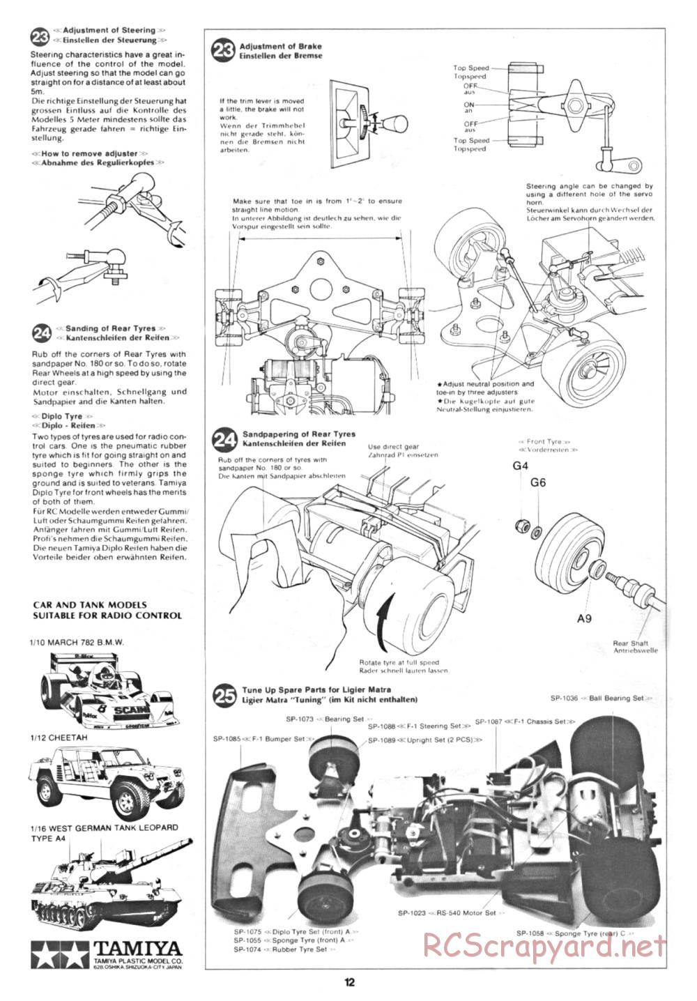 Tamiya - Ligier JS9 Matra (CS) - 58012 - Manual - Page 12