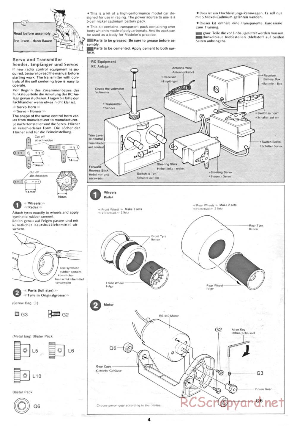 Tamiya - Ligier JS9 Matra (CS) - 58012 - Manual - Page 4