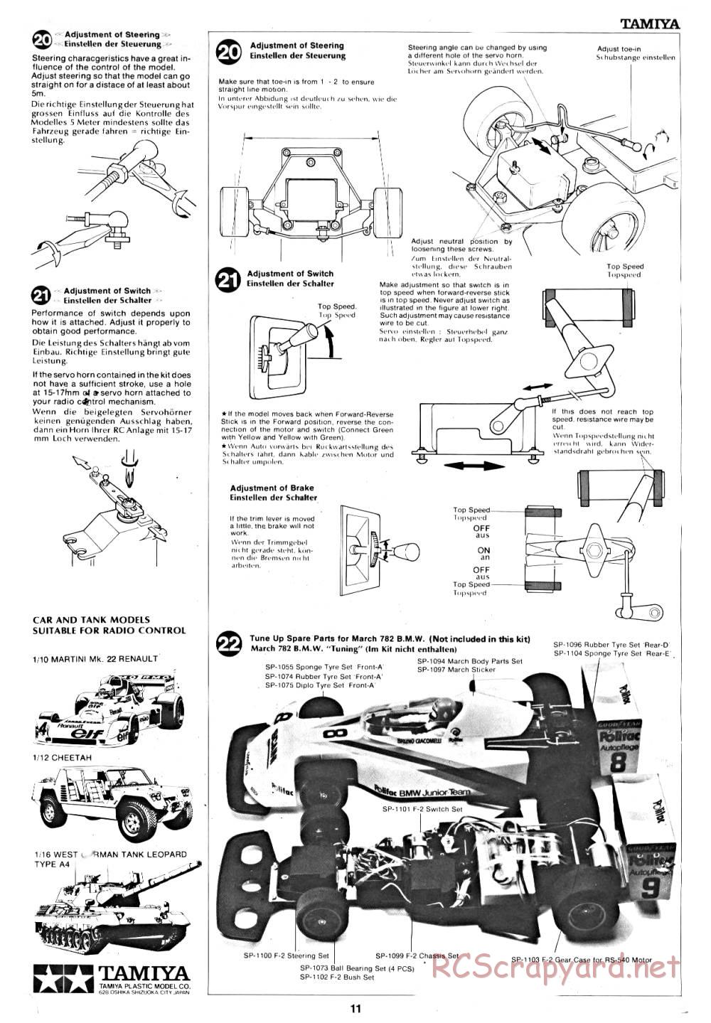 Tamiya - March 782 BMW (F2) - 58013 - Manual - Page 11