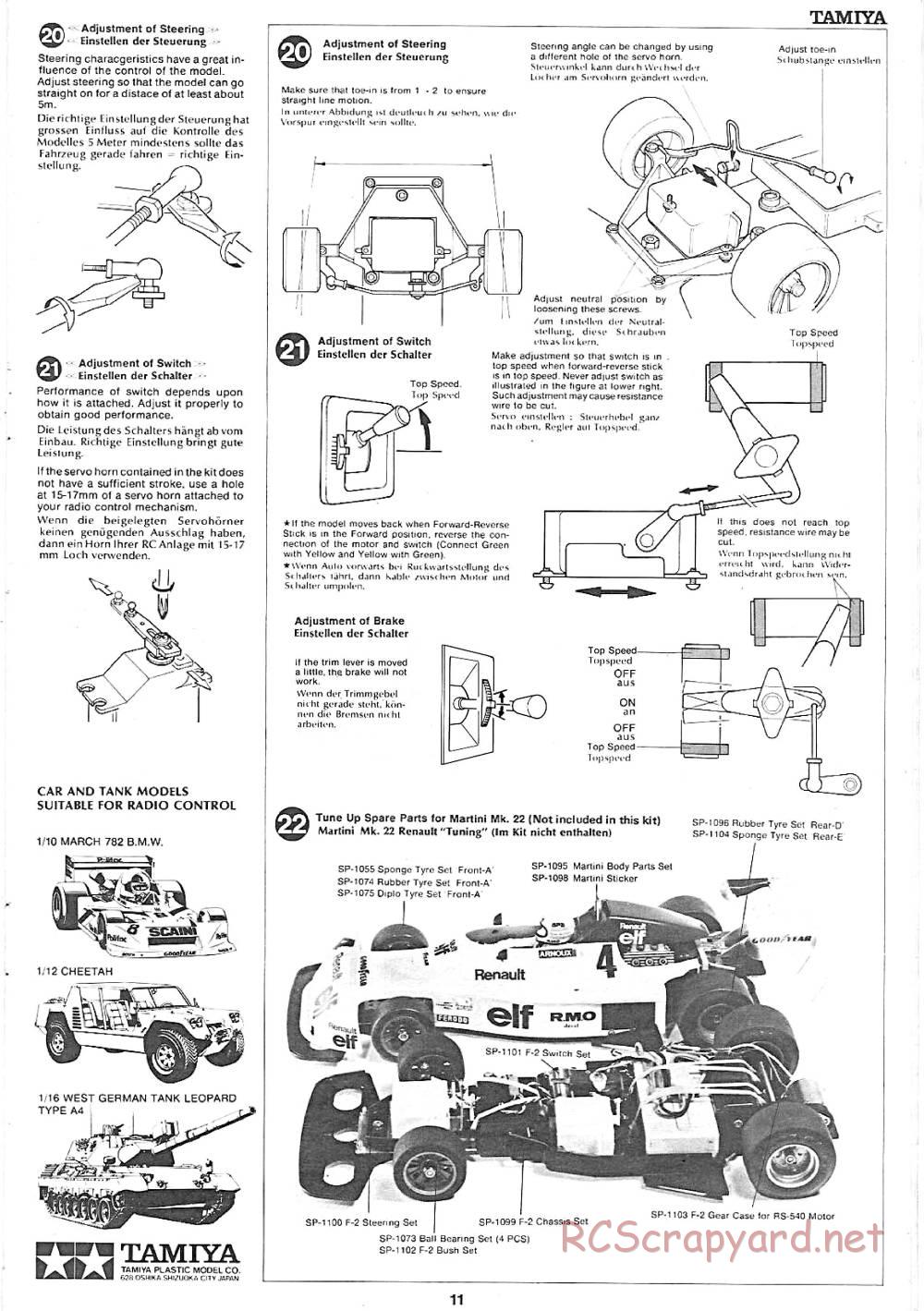 Tamiya - Martini Mk22 Renault (F2) - 58014 - Manual - Page 11