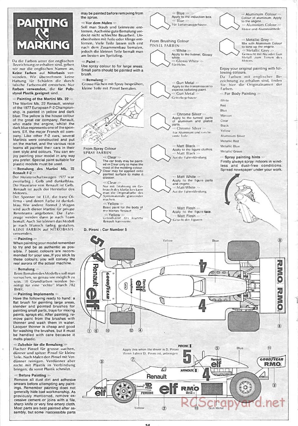 Tamiya - Martini Mk22 Renault (F2) - 58014 - Manual - Page 14