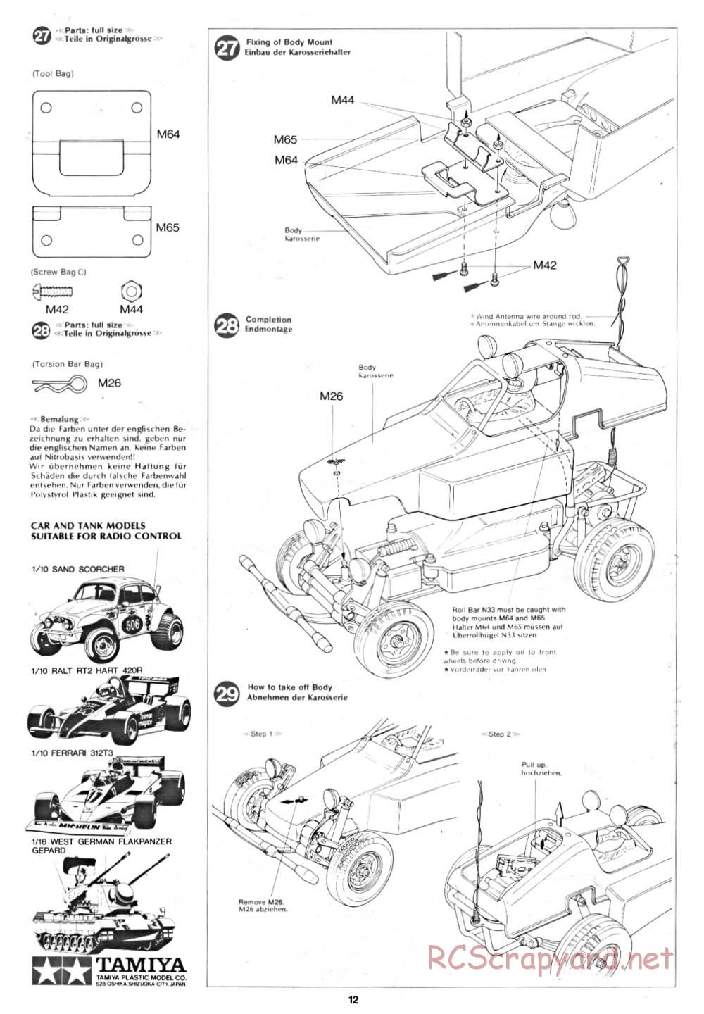 Tamiya - Rough Rider - 58015 - Manual - Page 12