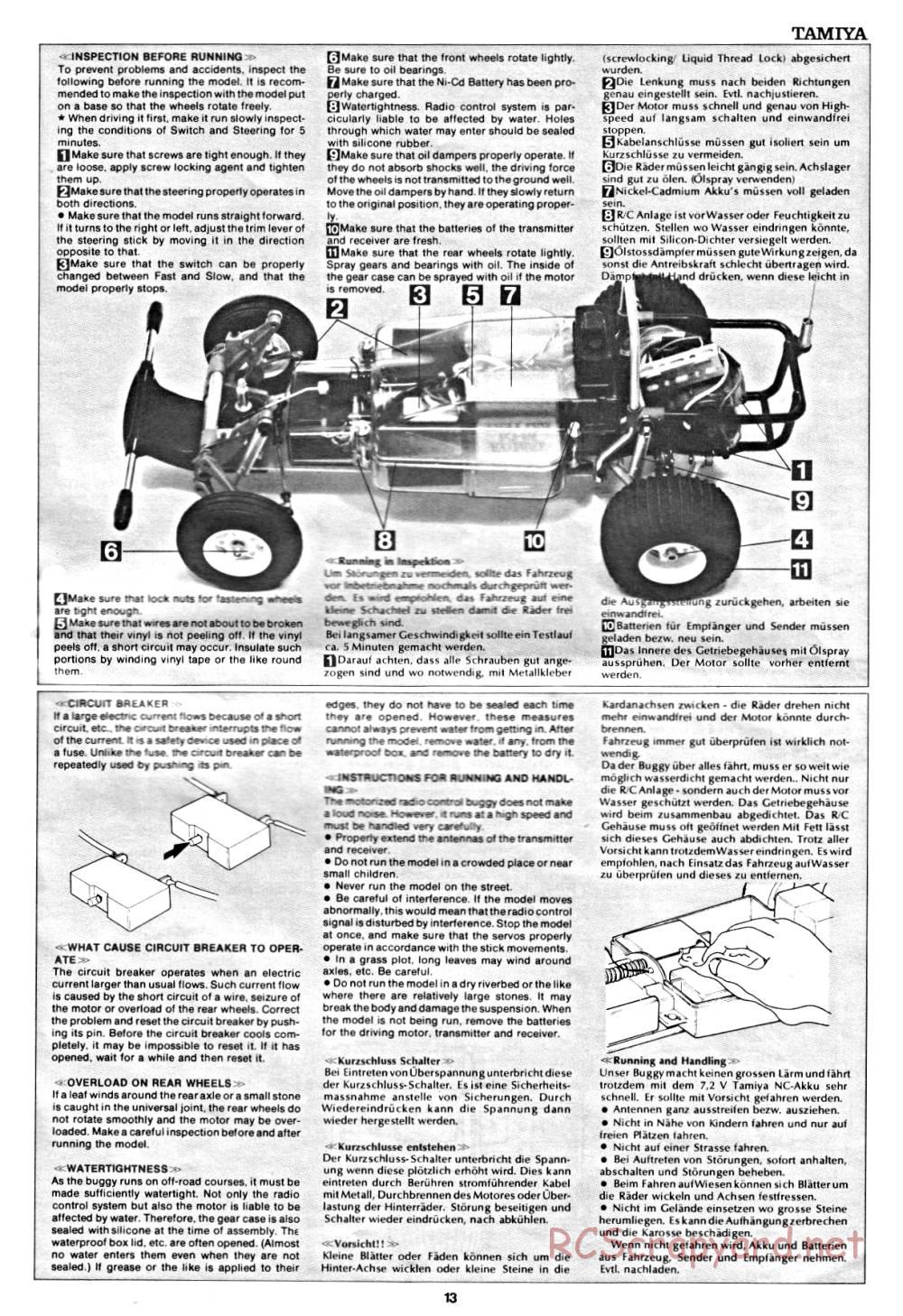 Tamiya - Sand Scorcher - 58016 - Manual - Page 13