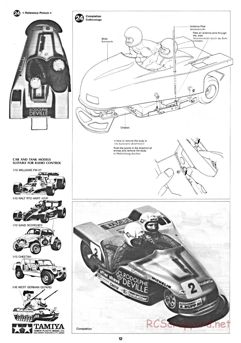 Tamiya - B2B Racing Sidecar - 58017 - Manual - Page 12