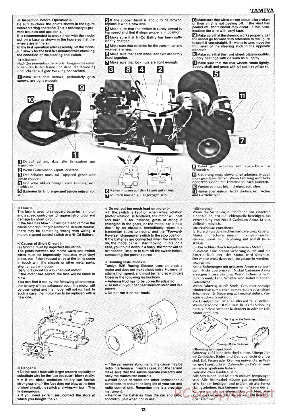 Tamiya - B2B Racing Sidecar - 58017 - Manual - Page 13