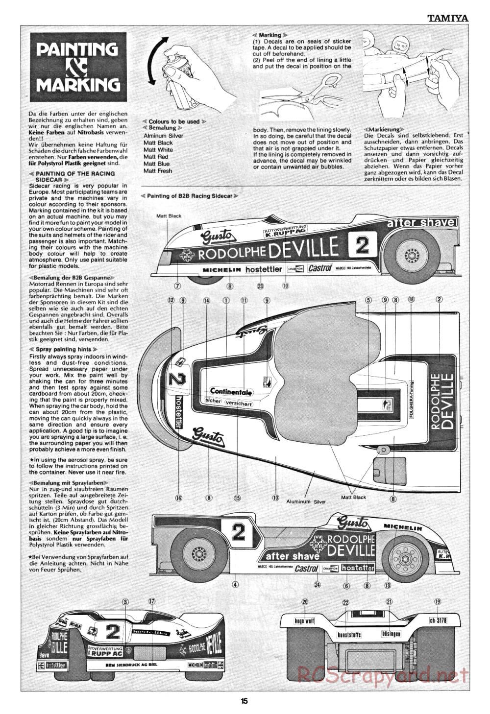 Tamiya - B2B Racing Sidecar - 58017 - Manual - Page 15