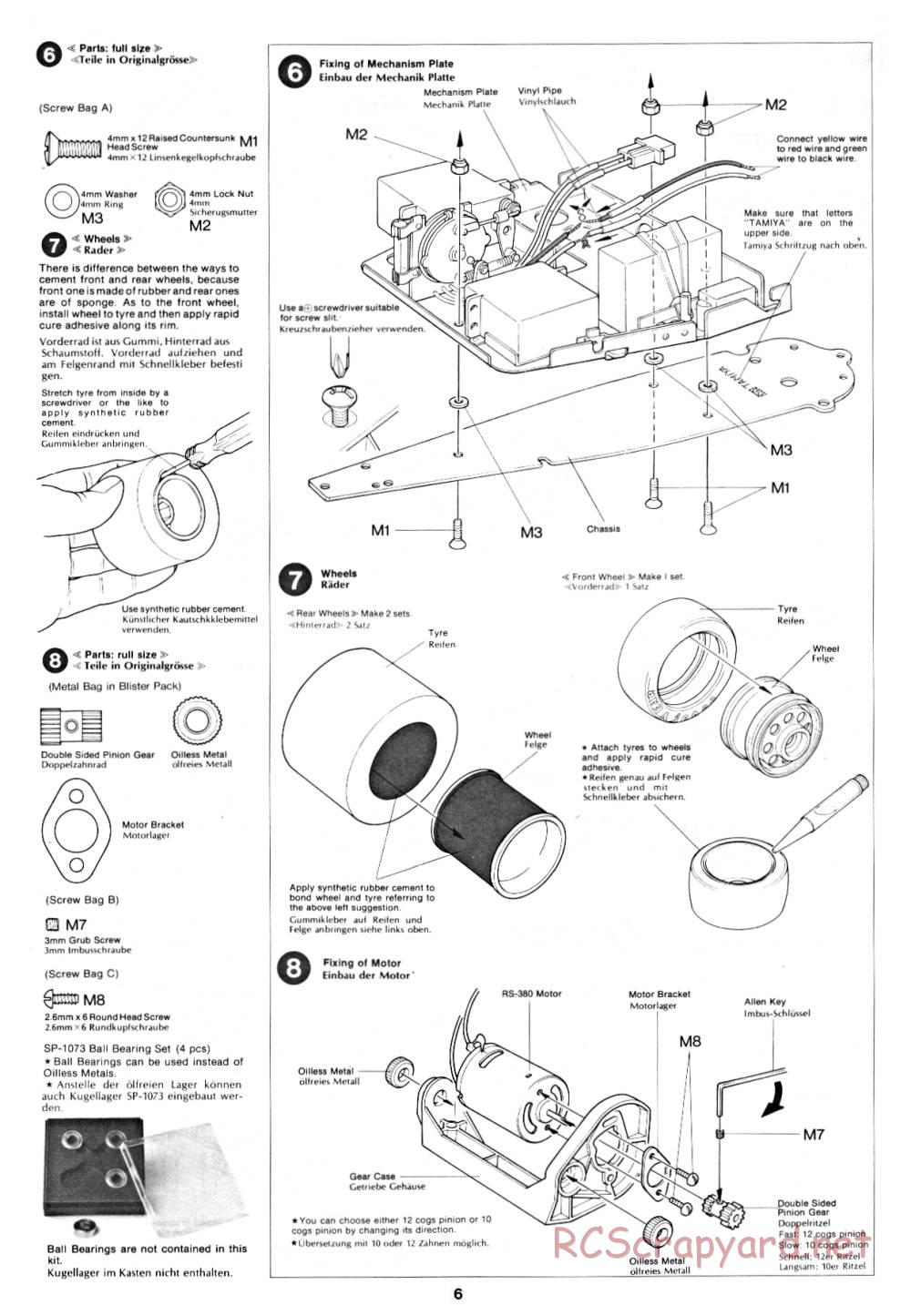 Tamiya - B2B Racing Sidecar - 58017 - Manual - Page 6