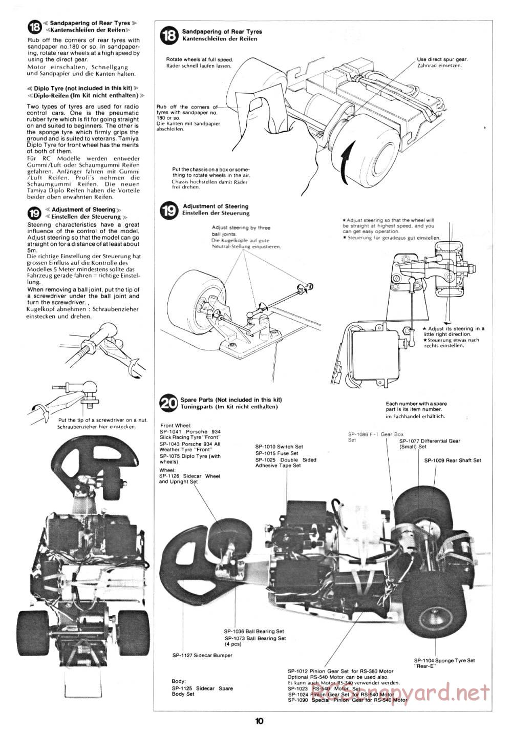 Tamiya - B2B Racing Sidecar - 58017 - Manual - Page 10