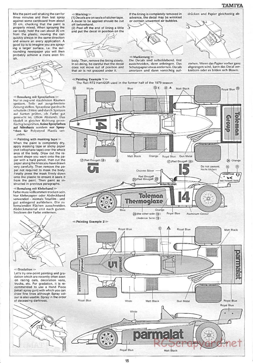Tamiya - Ralt RT2 Hart 420R (F2) - 58018 - Manual - Page 15