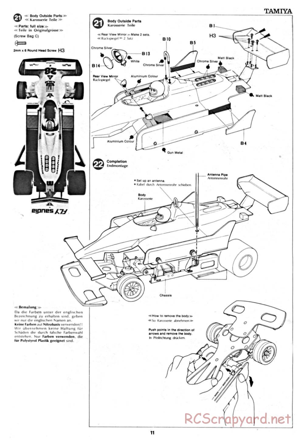 Tamiya - Williams FW-07 (CS) - 58019 - Manual - Page 11