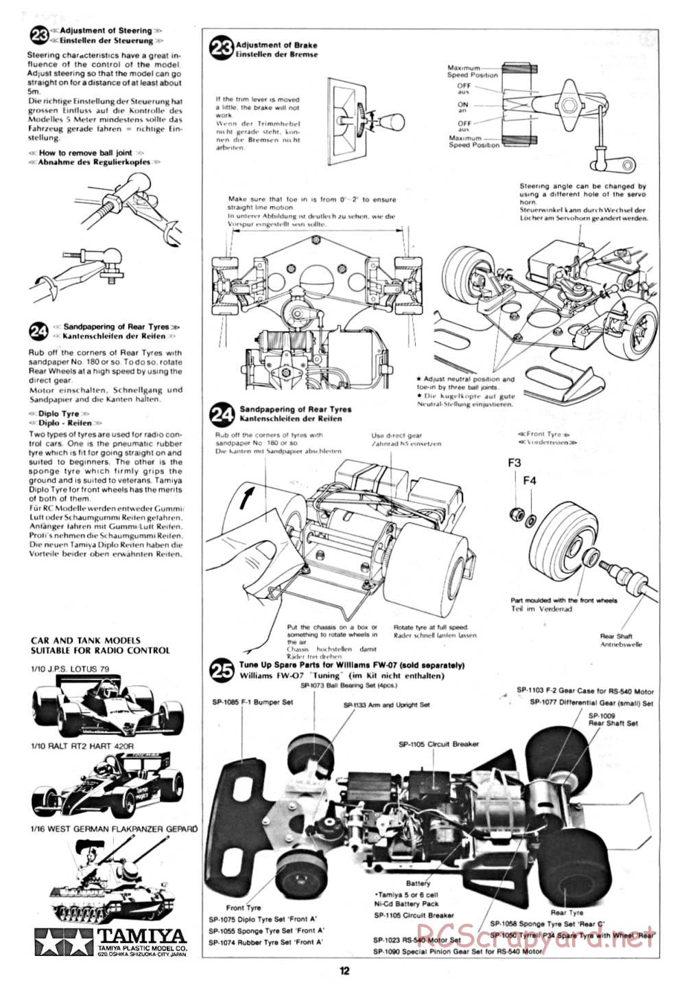 Tamiya - Williams FW-07 (CS) - 58019 - Manual - Page 12