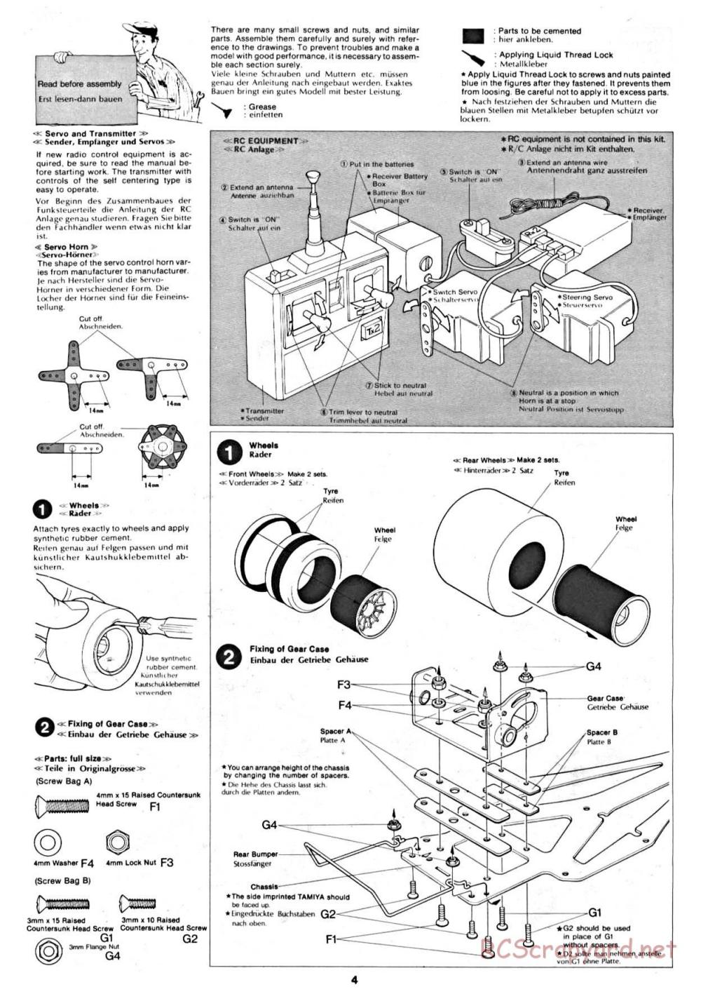 Tamiya - Williams FW-07 (CS) - 58019 - Manual - Page 4
