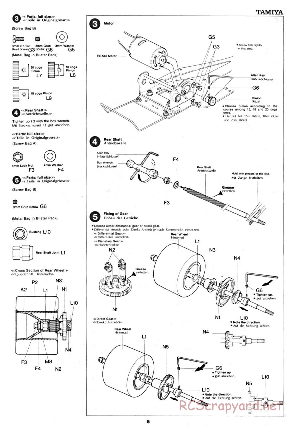 Tamiya - Williams FW-07 (CS) - 58019 - Manual - Page 5