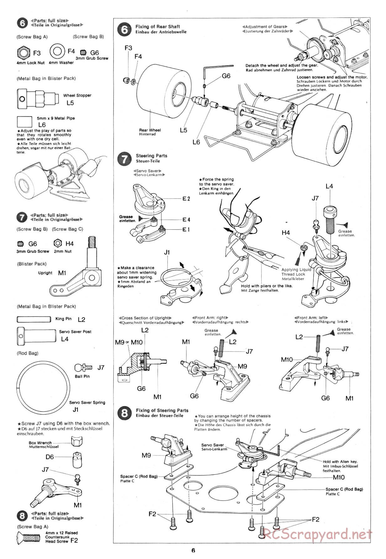 Tamiya - Williams FW-07 (CS) - 58019 - Manual - Page 6