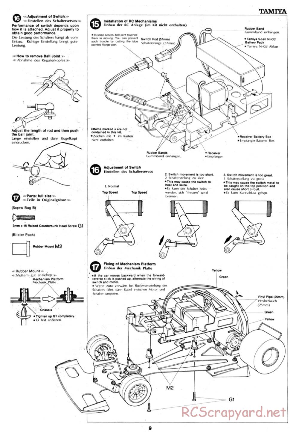 Tamiya - Williams FW-07 (CS) - 58019 - Manual - Page 9