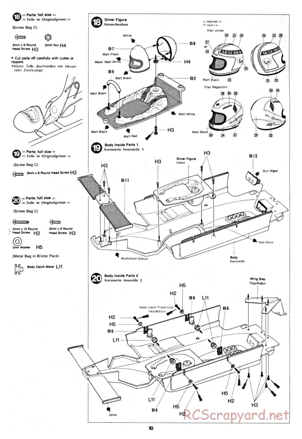 Tamiya - Williams FW-07 (CS) - 58019 - Manual - Page 10