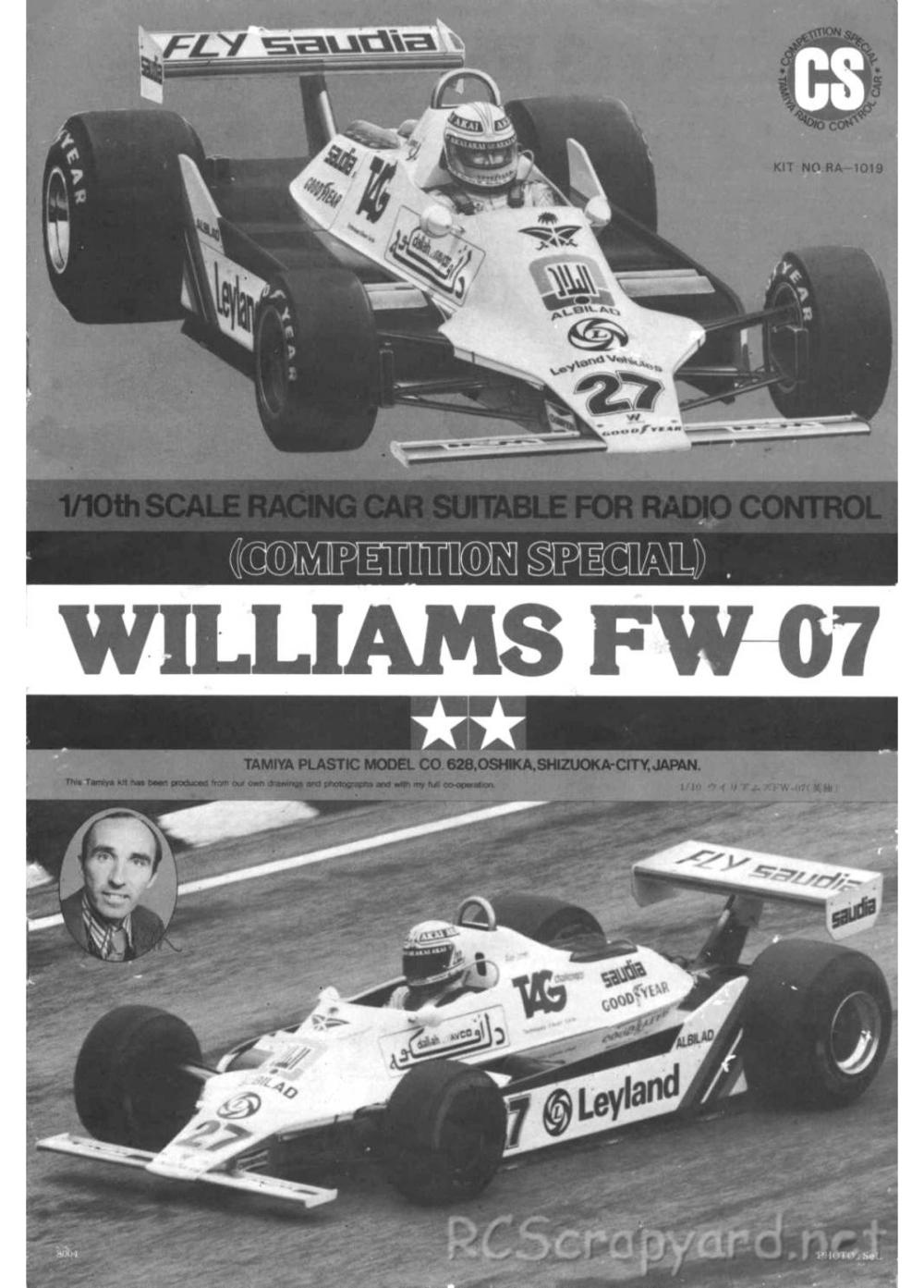 Tamiya - Williams FW-07 (CS) - 58019 - Manual