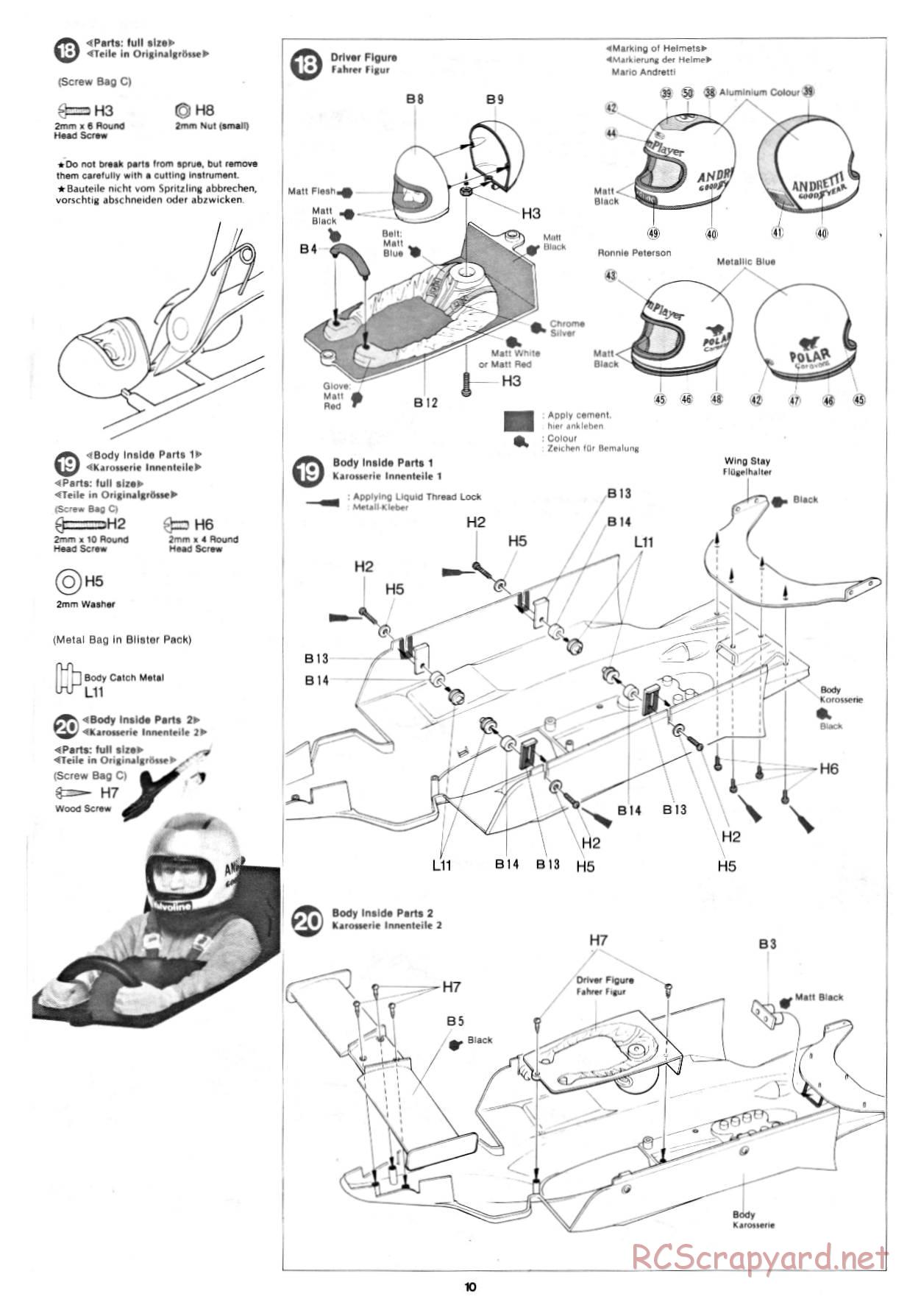 Tamiya - JPS Lotus 79 (CS) - 58020 - Manual - Page 10