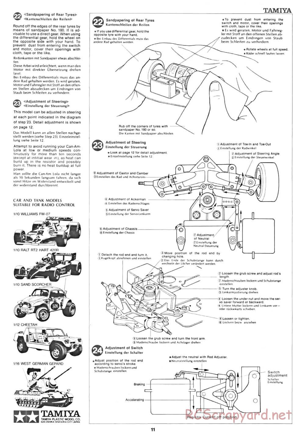 Tamiya - Can Am Lola - 58021 - Manual - Page 11