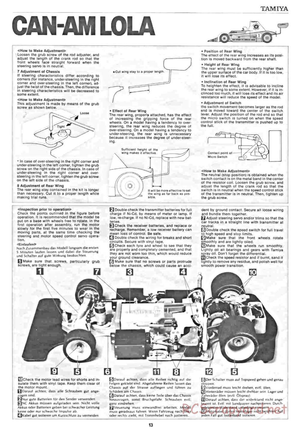 Tamiya - Can Am Lola - 58021 - Manual - Page 13