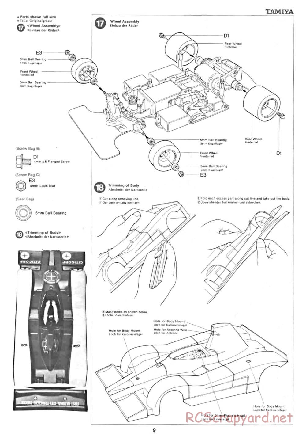 Tamiya - Can Am Lola - 58021 - Manual - Page 9