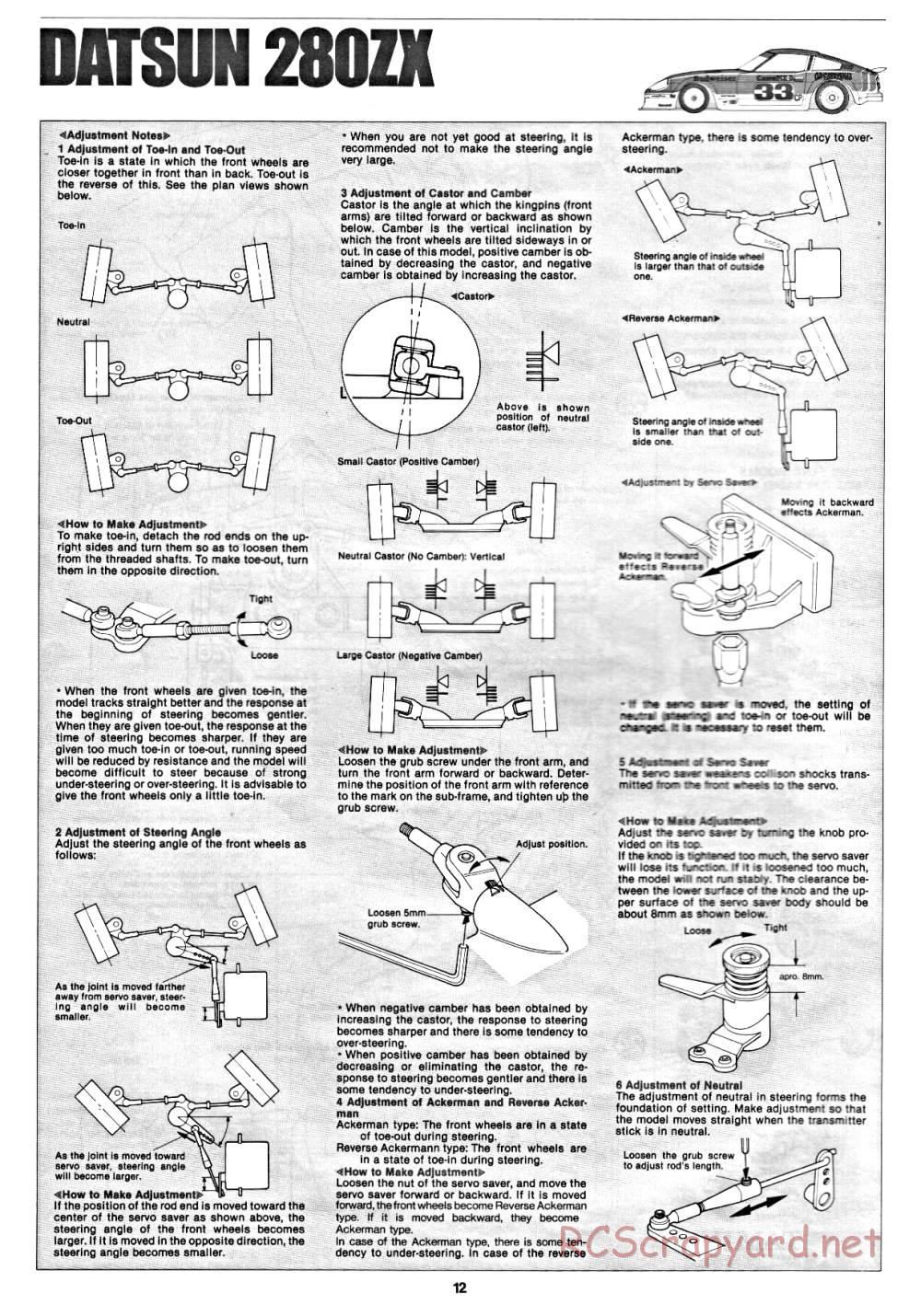 Tamiya - Datsun 280ZX - 58022 - Manual - Page 12