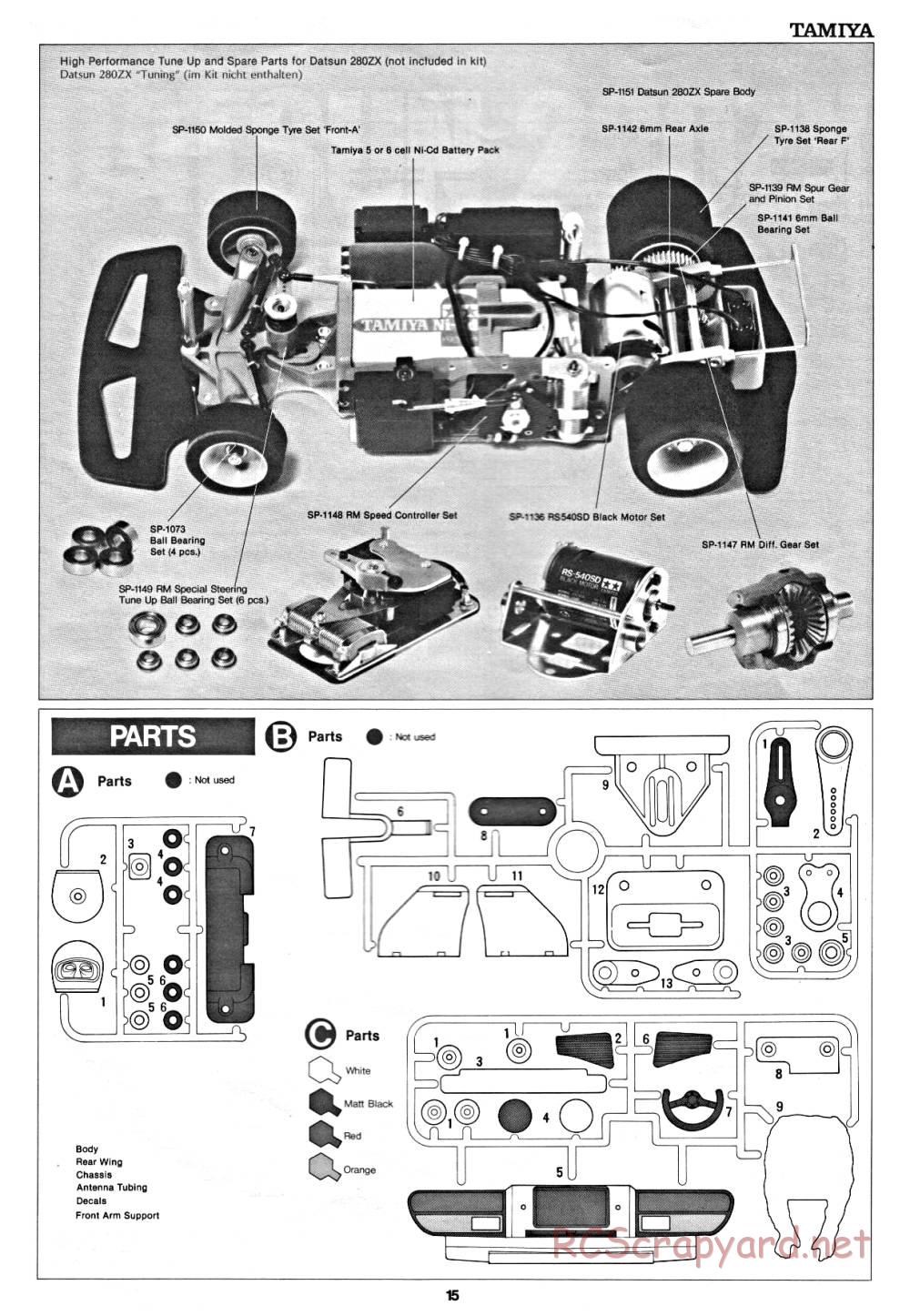 Tamiya - Datsun 280ZX - 58022 - Manual - Page 15